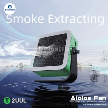 2UUL Aiolos แบบพกพาพัดลม Fume Extracting Cooling แสง 3 ใน 1 MINI พัดลมคาร์บอนกรองสําหรับโทรศัพท์มือถือ PCB เชื่อมซ่อม