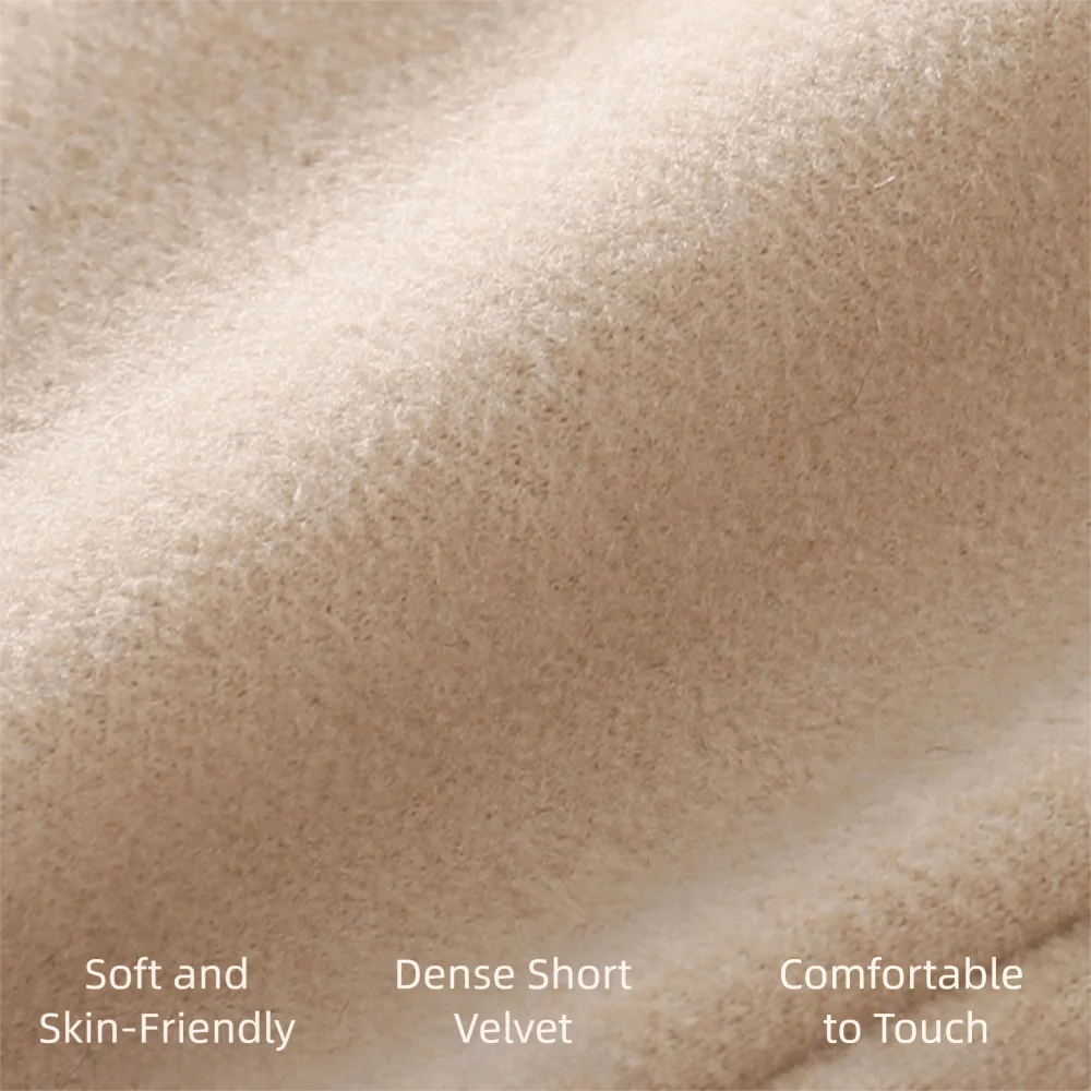 قفازات نسائية مبطنة بالحرارة تعمل باللمس سميكة بلون سادة قفازات حرارية شتوية معزولة حراريًا بإصبع كامل