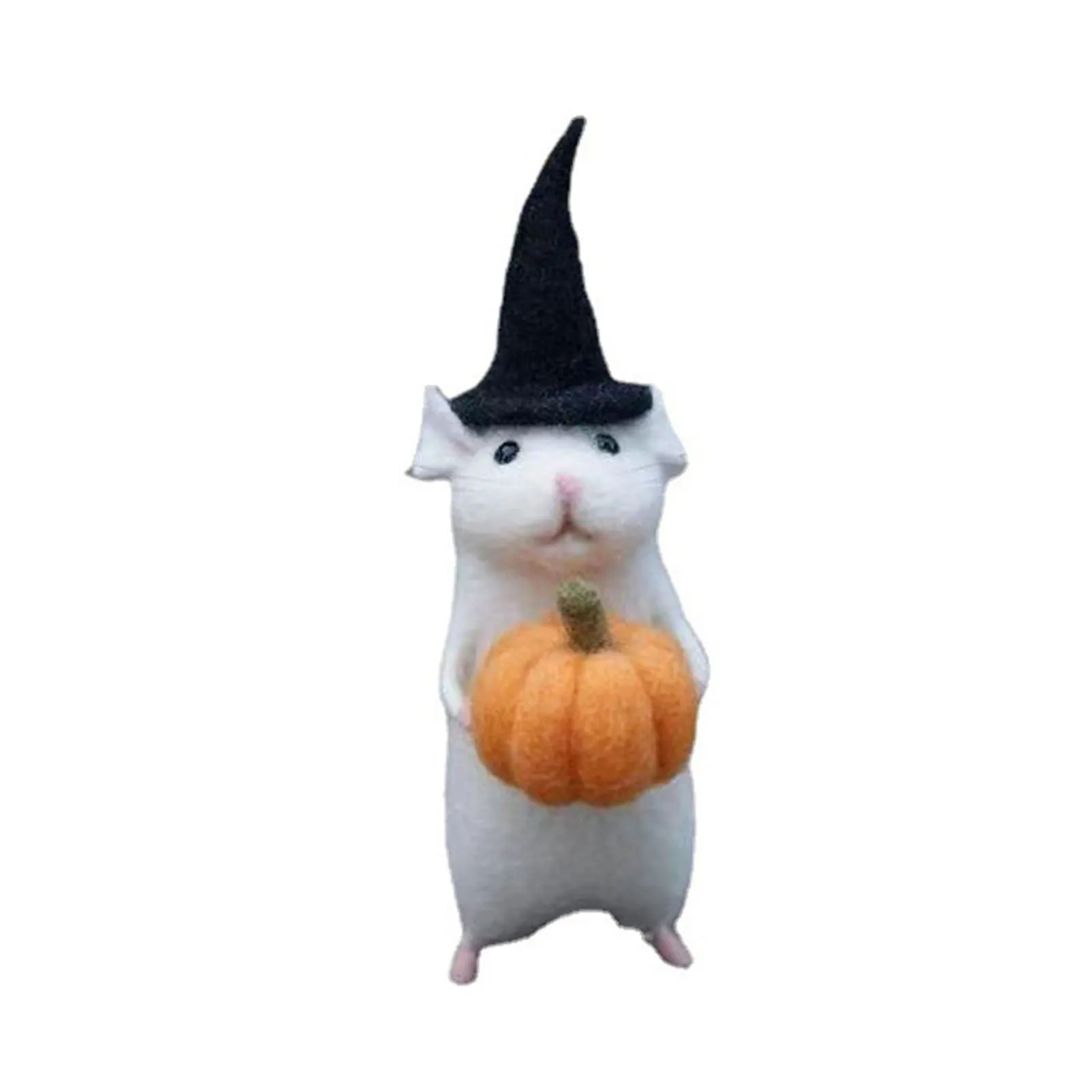 Halloween Pumpkins Mouse Toy Wool Felt Handmade DIY Needle Felting Car Decoration WWO66