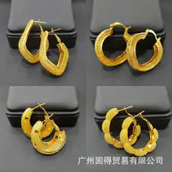 Dubai Jewelry 24K Gold Plated Premium Nigeria Women's New Earrings