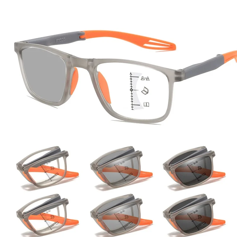 

Foldable Photochromic Multifocal Glasses Women Men TR Frame Progressive Reading Glasses Ultralight Portable Presbyopia+1.0+4.0