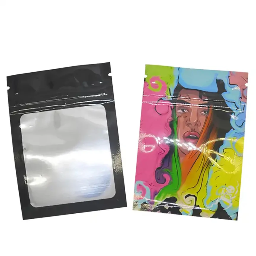 

7x10cm 1g Self Sealing Cartoon Empty Mylar Bags Smellproof Ziplock Packaging Bags Resealable Food Storage Pouchs 100PCS