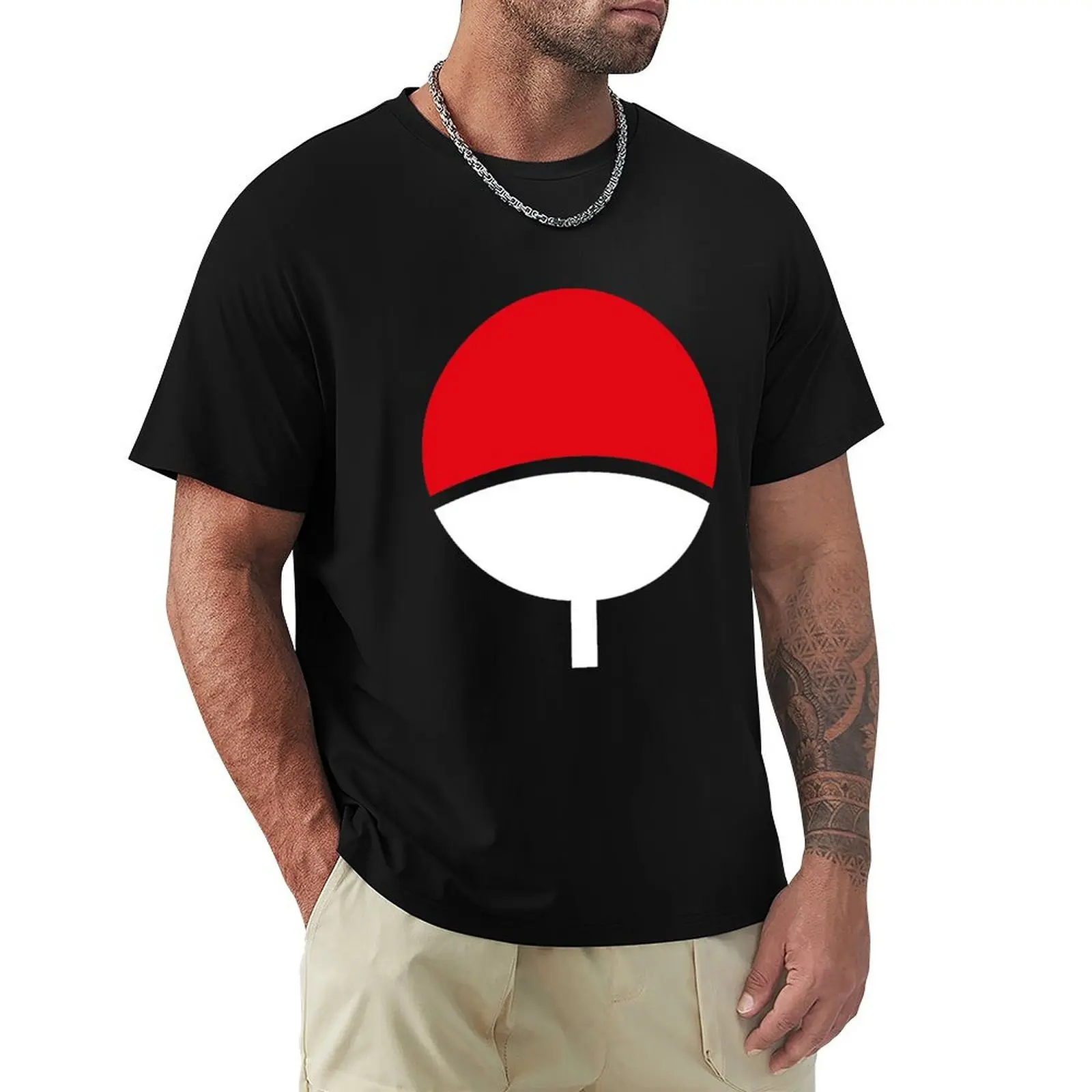 

Clan Uchiwa logo T-Shirt anime stuff man clothes blue lock mens big and tall t shirts