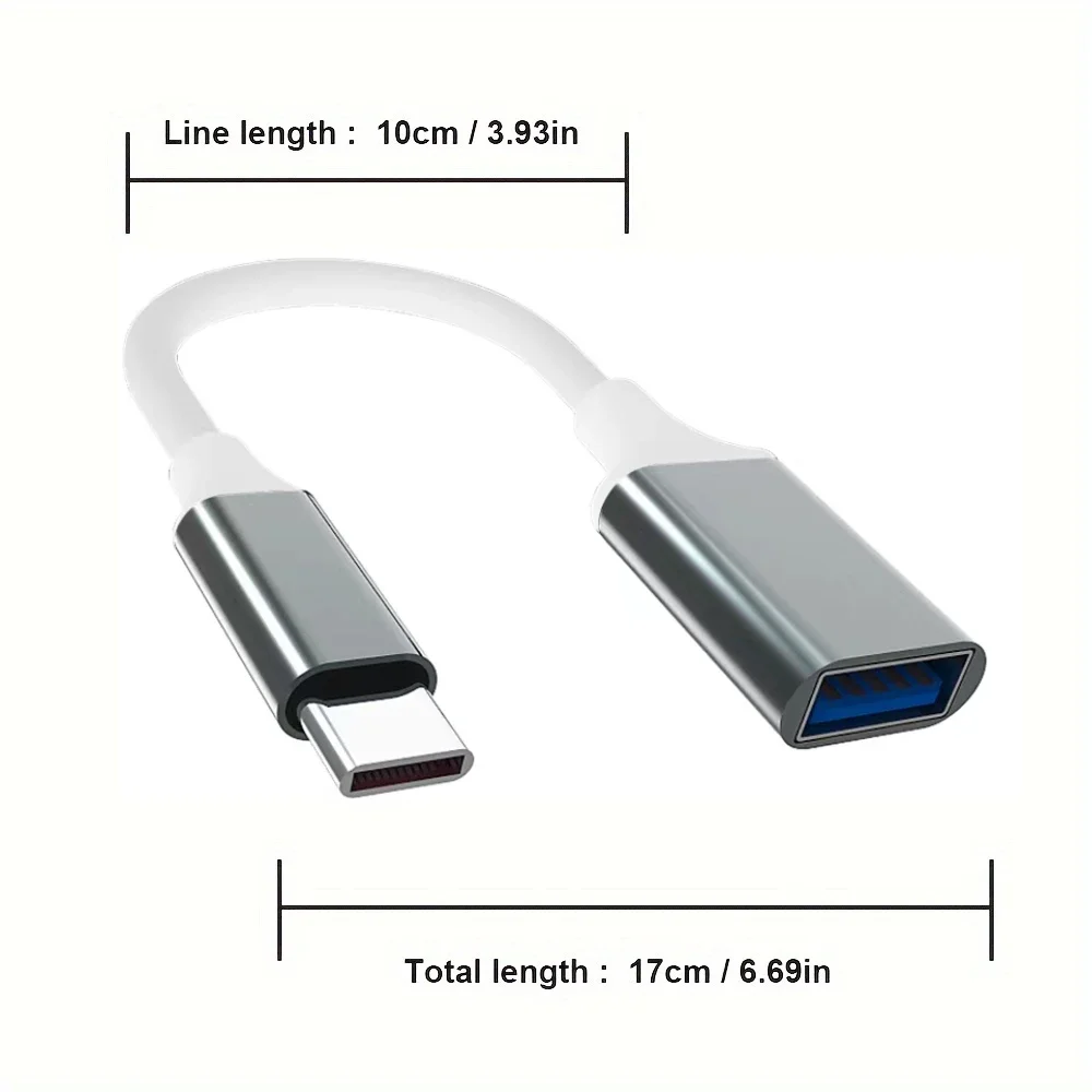 2 pacotes de conector USB-C de alta velocidade USB 3.0 para cabo adaptador OTG tipo C para smartphones e tablets, adaptador de telefone