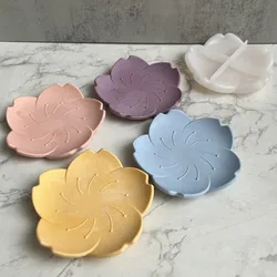 Petal Flower Tray Silicone Mold Flower-Shaped Jewelry Storage Tray Gypsum Resin Silicone Mold Home Craft Decoration Tools