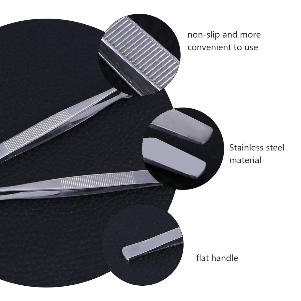 ختم الملقط الفولاذ المقاوم للصدأ الدقة القراص لصنع المجوهرات الحرفية كاذبة رمش التعامل مع تطبيق واسع عدم الانزلاق قبضة #2