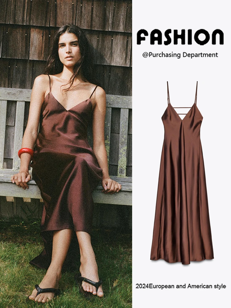 

Summer New Arrival Women's Gown Elely Svel Silk Satin ter Midi Dr Ethnic Stage Costume Faionable Trendy