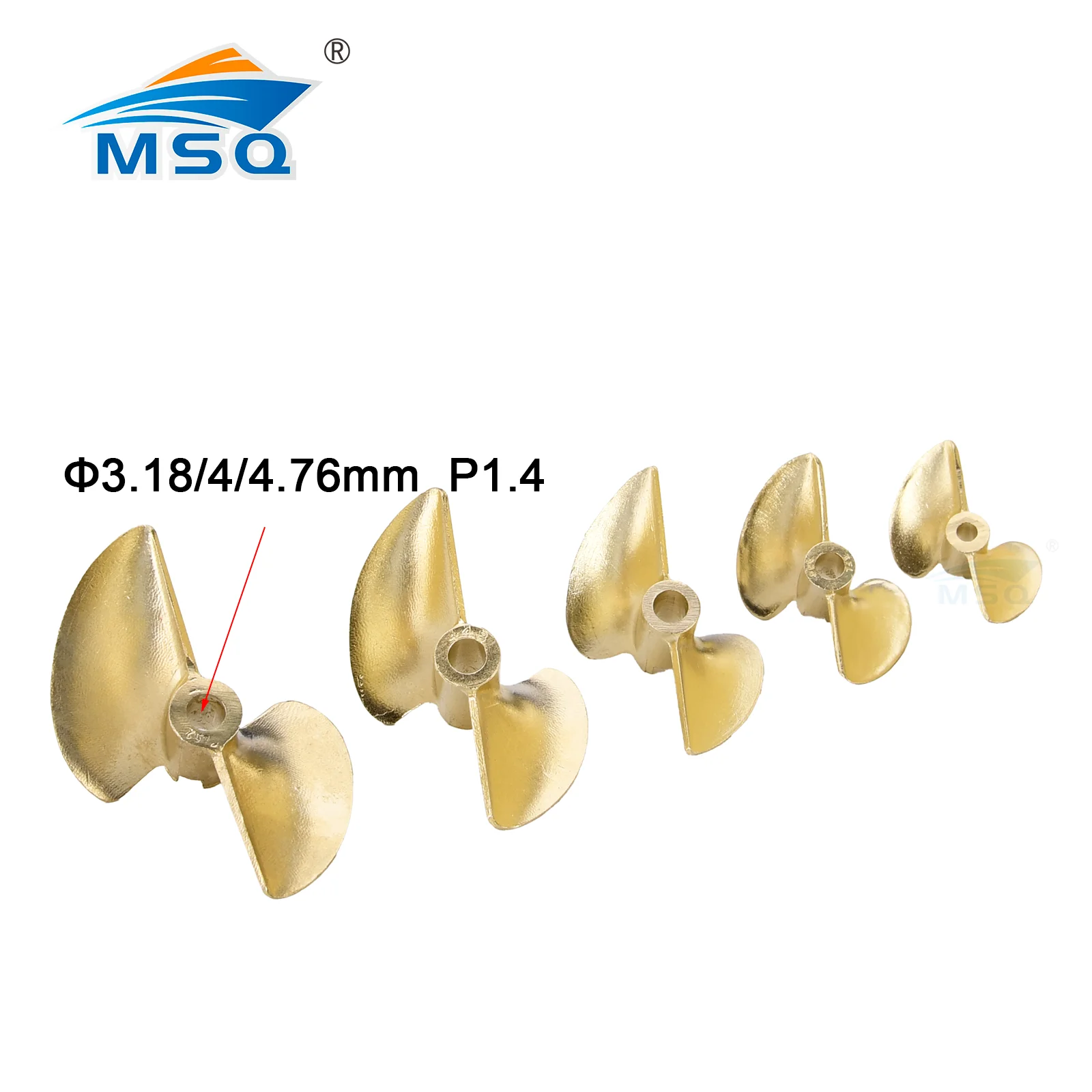 

1pc RC Boat 2 blades Copper Propeller D30/32/35/38/40/42/43/48/50/52mm Screw for 3.18/4/4.76mm Prop Shaft