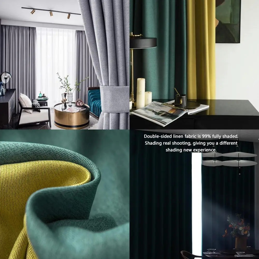 Thermal Insulated Noise-Reducing Curtains for Bedroom - Privacy and Light Control Window Treatments Living Room Use