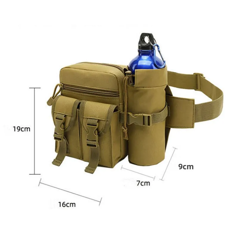 Heren Tactische Outdoor Wandelen Heuptas Multifunctionele Sport Mountain Rugzak Waterdichte Nylon Heuptas Militaire Zak Fles