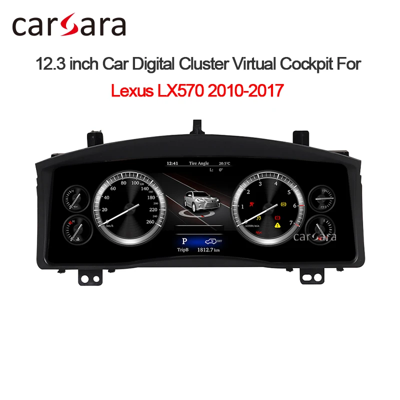 

Car Virtual Cluster Digital Instrument Display for Lexus LX570 2010-2017 12.3-inch LCD Gauge Meter TFT Panel Speedometer Screen