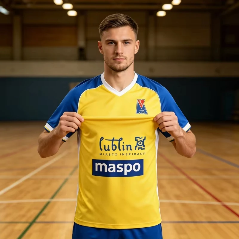 26-27 Poland Motor Lublin Football Jersey Breathable Men's T-Shirt 3D Sports Tops Tees Fan Jersey Unisex FamilyMatching