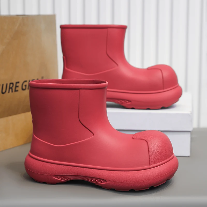 

Fashion Red Rubber Boots for Women Comfortable Non-slip Women's Rain Boots Outdoor Platform Waterproof Boot Woman Fishing Boots