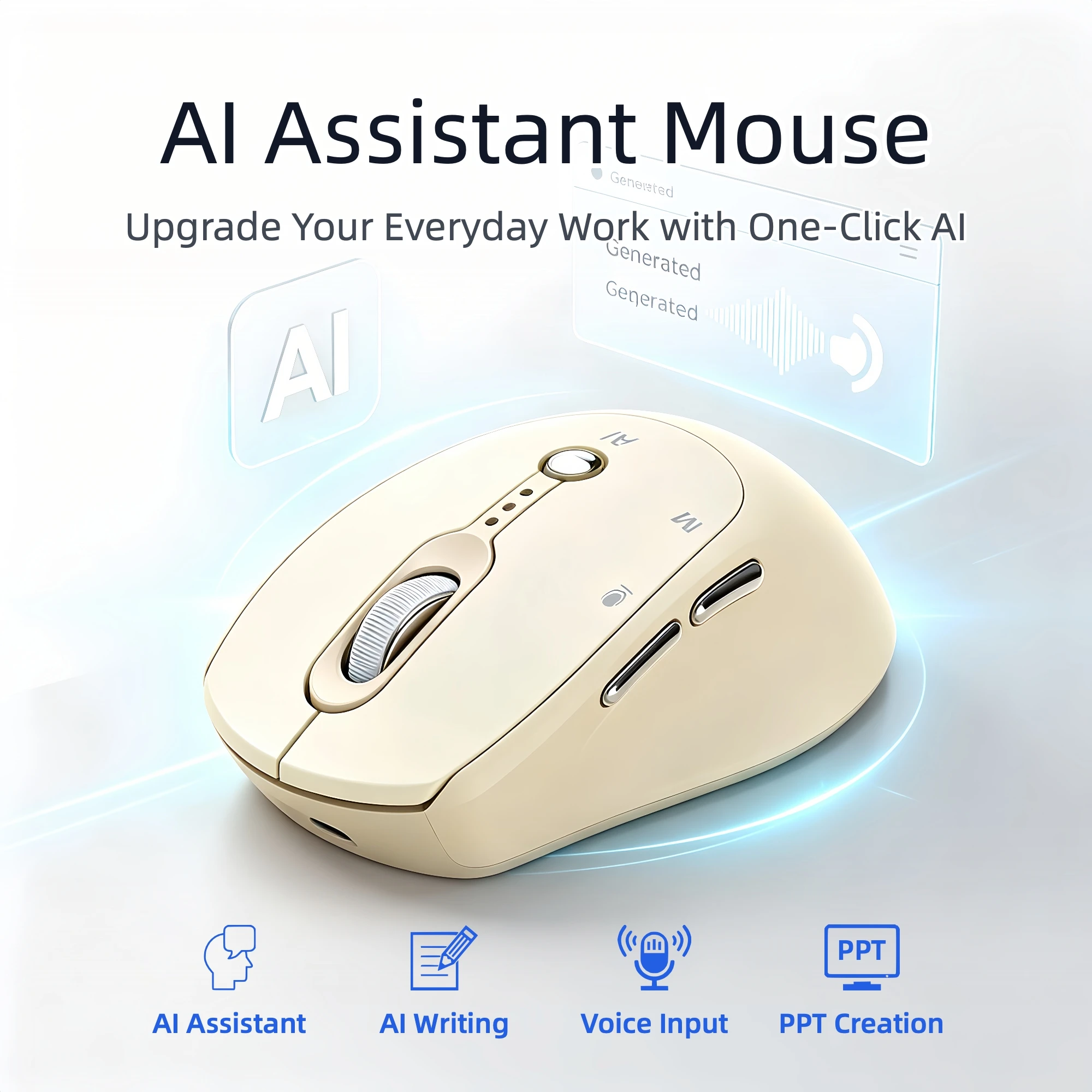 Work Desk Home Setup - AI Voice Mouse with Lifetime Free