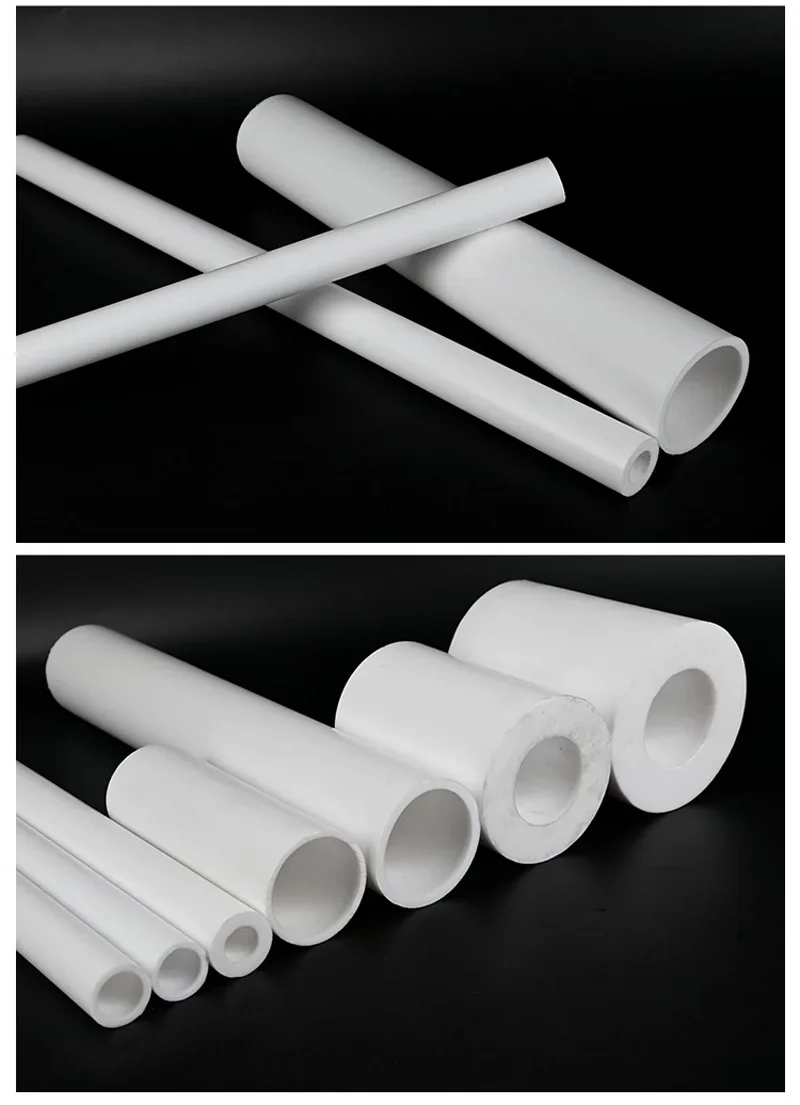 1Pcs White PTFE Tube Polytetrafluoroethylene Hollow Pipes Rod Environment-friendly Non-toxic OD 10-25mm/ ID 5-20mm Length 500mm