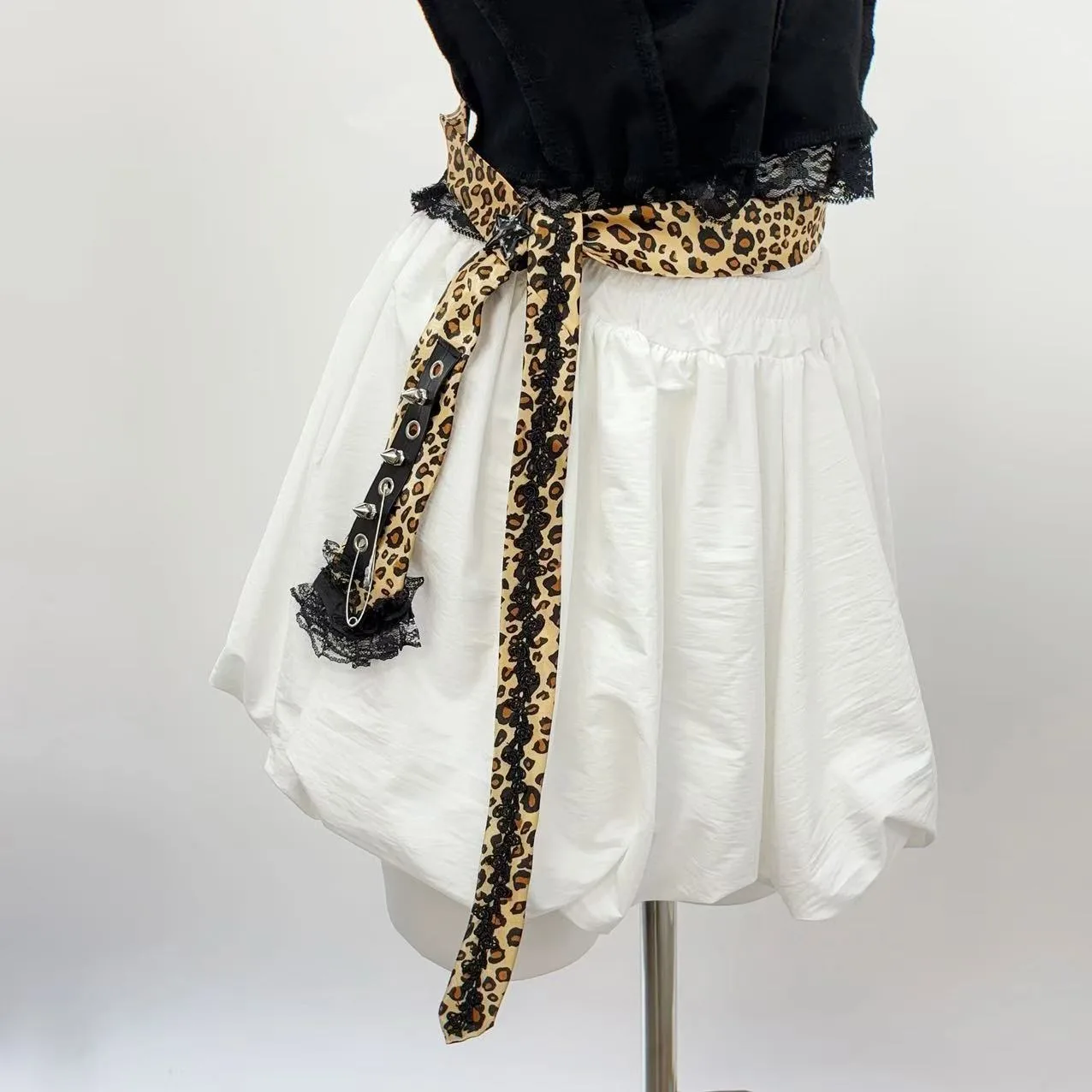 Y2k retro leopardo rebites pinos harajuku cachecol feminino menina de alta qualidade moda lenço festa cachecol acessório requintado