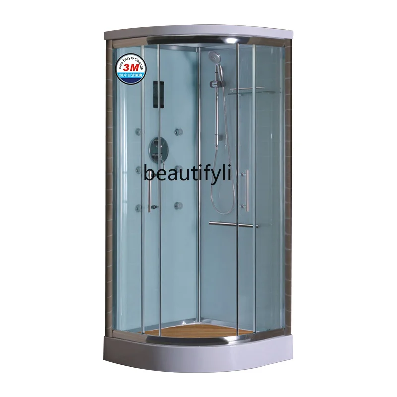 

Shower room arc fan bathroom bathroom 3mm nano self-cleaning dry and wet separation glass bath room