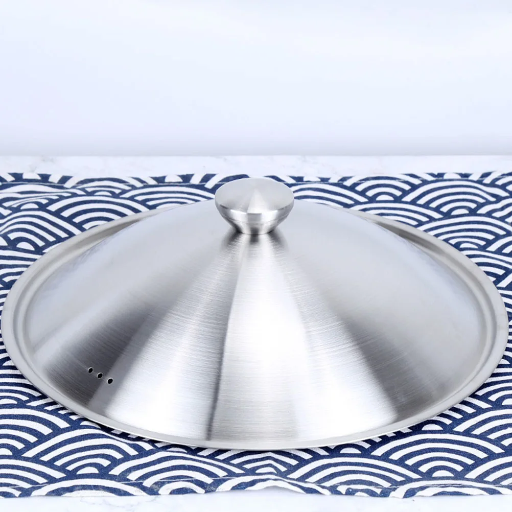 

1pc Stainless Steel Thickened Pot Cover Anti-Scald Lid For Soup Pots Woks Frying Pans Cooking Tool Kitchen Gadgets