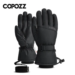 Copozz luvas de esqui das mulheres dos homens ultraleve à prova dwaterproof água inverno quente luvas snowboard motocicleta equitação neve à prova vento