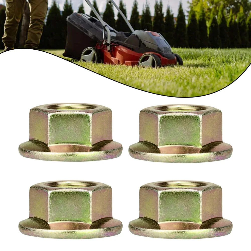 4pcs Hex Flanged Spindle Blade Nuts 712-0417A Spindle Blade Nuts 753-05549 912-0417A For Garden Tractor Zero-turn Mower