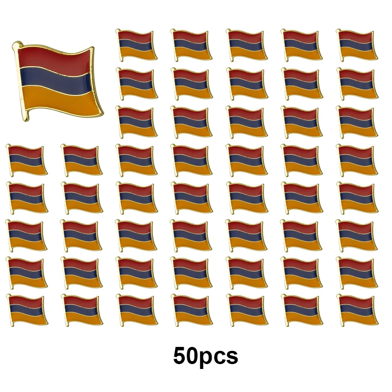 1-3-5-10-50-100 piezas Broche de Armenia, Pin de Solapa Nacional, Pin de Solapa con Bandera, Insignia de Bandera de País