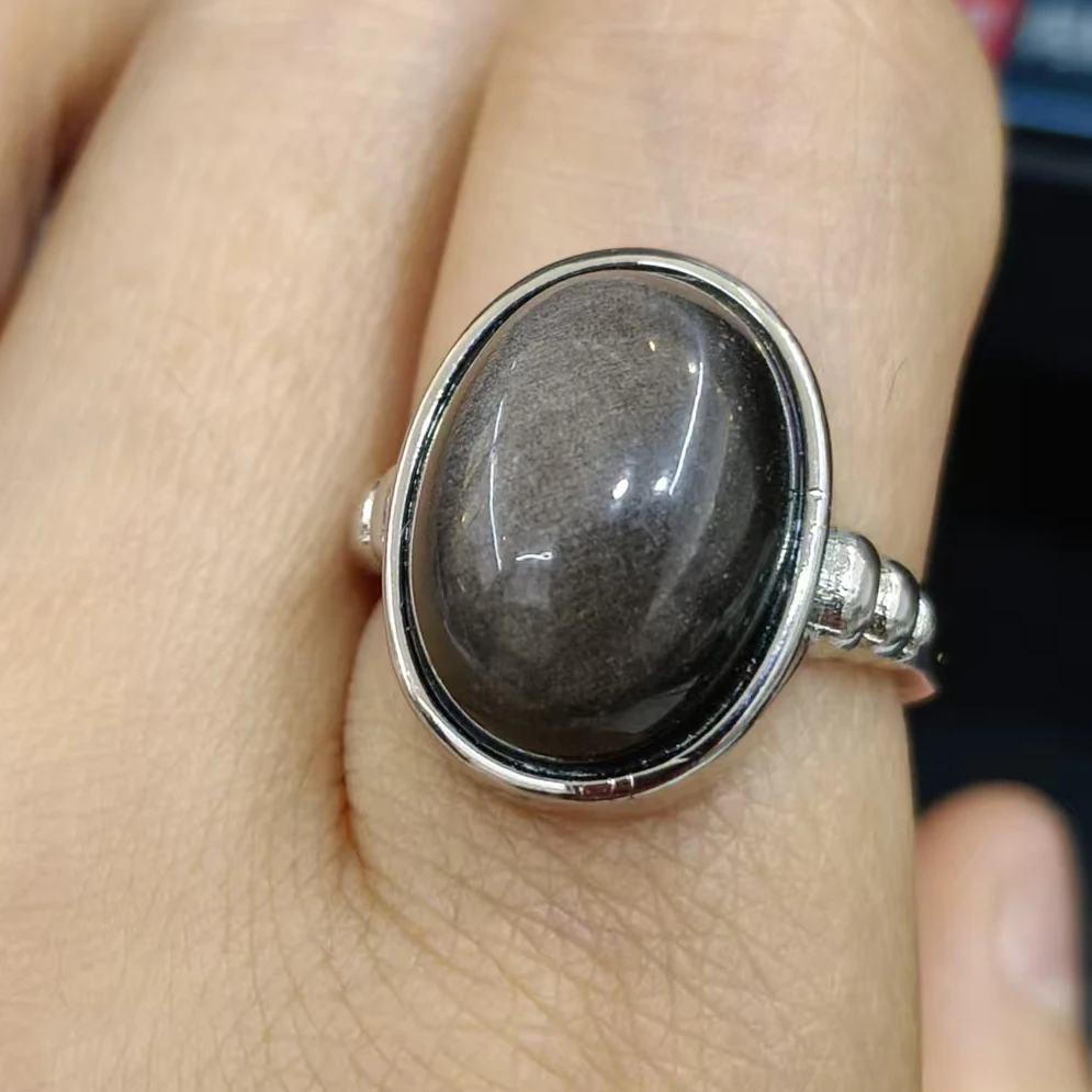 خاتم سبج ذهبي من الأحجار الكريمة الطبيعية 100% للرجال خواتم فضية مطلية بالنحاس قابلة للتعديل هدية مجوهرات