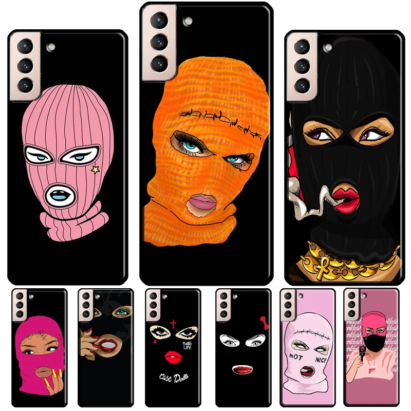 Masked Goon Thug Life Teared Girl Silicone Case For Samsung Galaxy S21 S20 FE S8 S9 S10 Plus Note 10 20 S22 S23 Ultra Coque