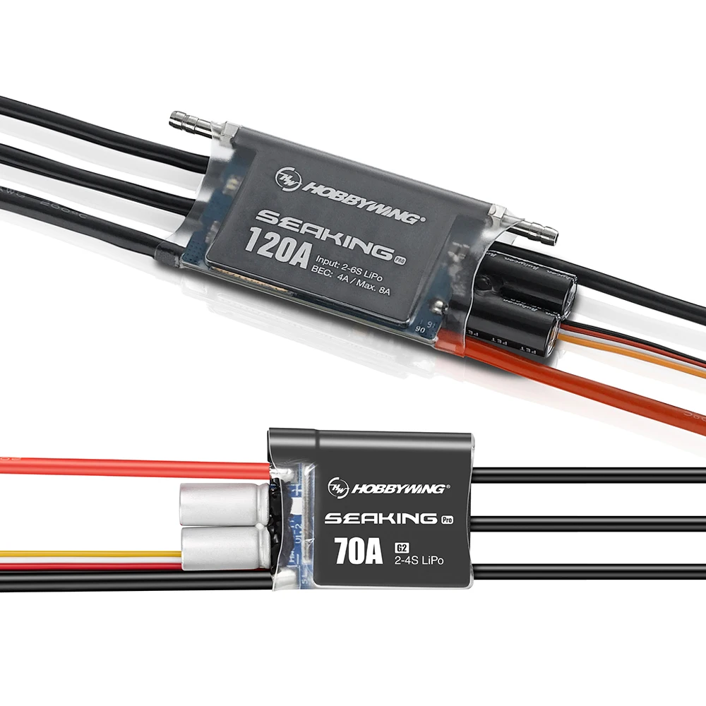 Hobbywing Seaking Pro 70A G2 2-4S /120A 2-6S ESC sans balais étanche sans capteur pour bateau RC