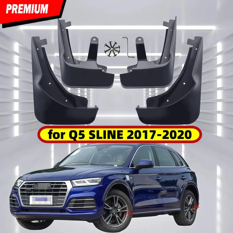 For Audi Q5 Sline Edition SQ5 4pcs Mud Flaps Splash Guards Mudguards 2017-2020 (Not For Q5 Regular Edition)