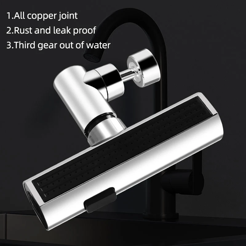 Kitchen Faucet Head Replacement, 3-Function Kitchen Sink Spray Nozzle, 360° Swivel Anti -Splash Water Saving Waterfall Faucet