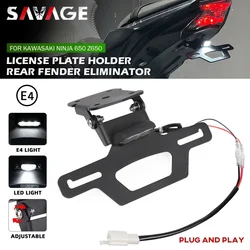 2026 License Plate Holder For KAWASAKI NINJA 650 Z650 2017-2025 EX650 ER650 Motorcycle Tail Tidy Fender Eliminator LED Light