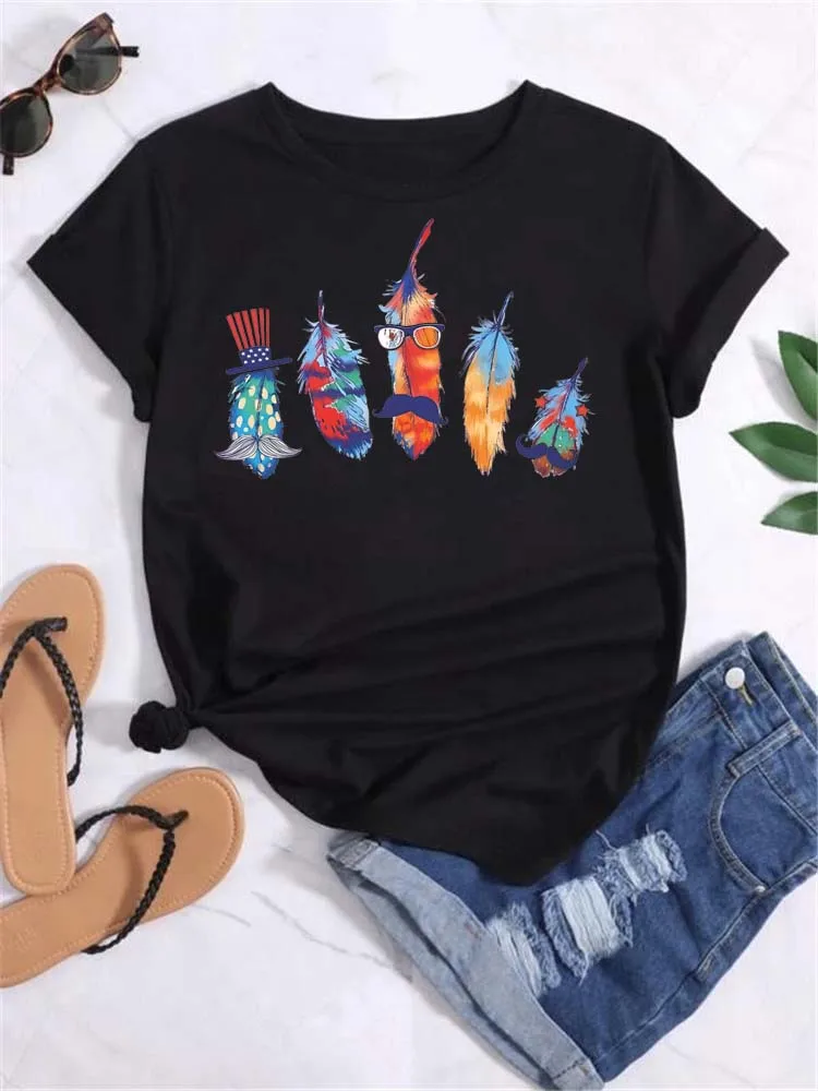 Maycaur Harajuku Frauen T Shirt Schöne Dreamcatcher Print Tops T Weibliche T-shirt 90er Jahre Mädchen Nette Grafik Frauen T-shirts