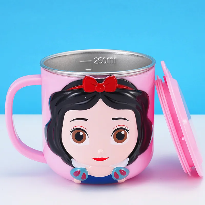 Disney stitch children stainless steel water cup children drinking water cup anti-fall home milk cup baby tableware set