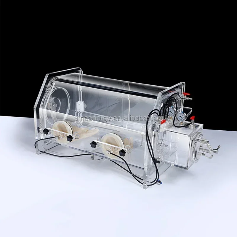 

Acrylic Vacuum Glove Box with Transition Chamber - Lab Grade Sealed Workstation