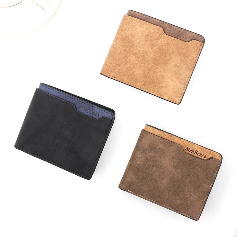 محافظ ثنائية المزخرفة قابلة للطي مع نقش العلامة التجارية وزخارف متباينة، ملحقات أنيقة لتنظيم النقود والبطاقات