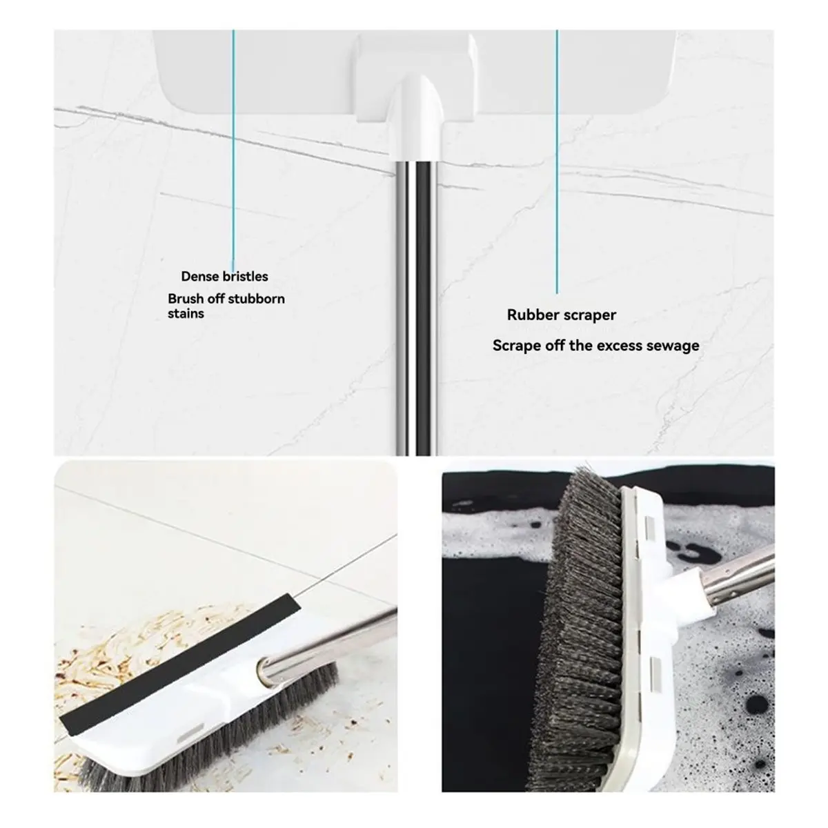 Floor Brush Bathroom Brush Artifact Long Handle Toilet Bathroom Household Hard Bristle Floor Cleaning Tile Floor Brush