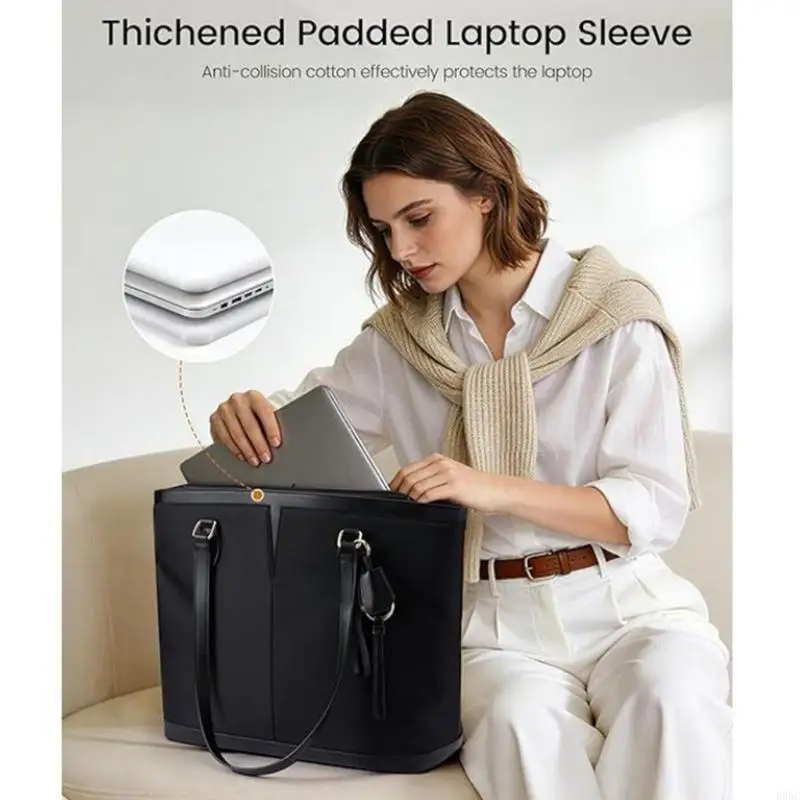 Ladies Computer Briefcases with Spacious Storage Reinforced Bottom And Adjustable Shoulder Straps for Office Travel 896C