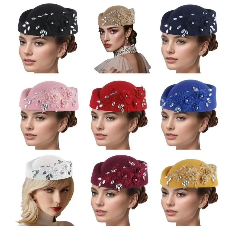 652F Teaparty الفاسناتور قبعة المرأة الراين زهرة ديربي قبعة خمر الزفاف الكنيسة قبعات قبعة قبعة للحدث الرسمي #1
