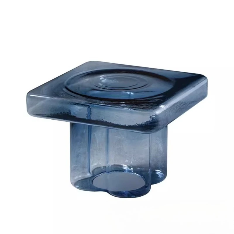 

Sifang new glass coffee table light luxury modern living room household small apartment petal tea table