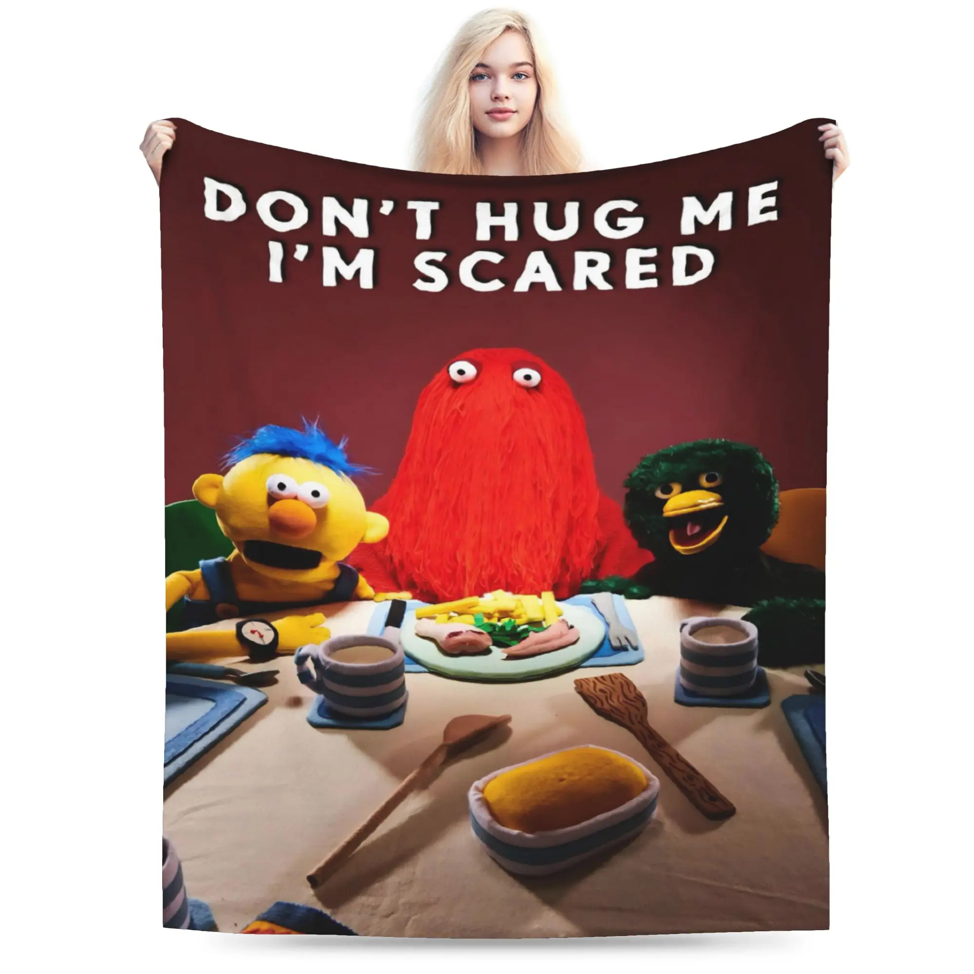 Don't Hug Me I'm Scared Blankets Soft Velvet Comfortable Gifts  Throw Blanket Bedding Throws