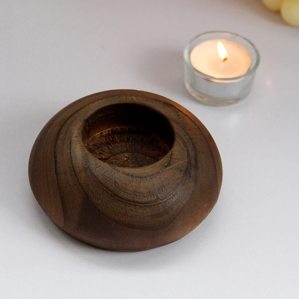

Wooden C Holder Vintage Tealight Scented Decor Unique Small Conical Natural Design Home Bedroom Living Room Wax St
