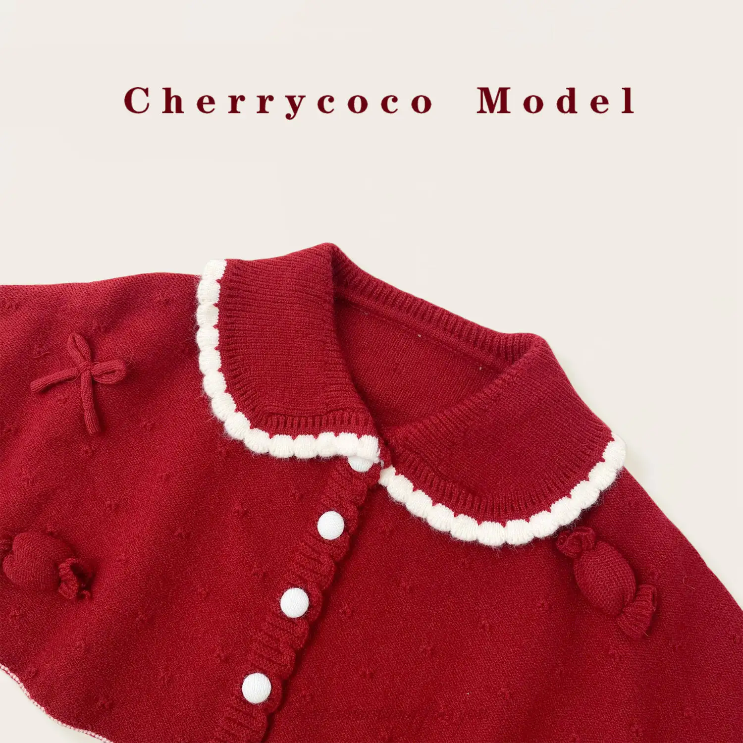 عباءة محبوكة للفتيات لخريف وشتاء 2025 مجموعة جديدة معطف صوفي لطيف للأميرة الحلوة للفتيات الصغيرات