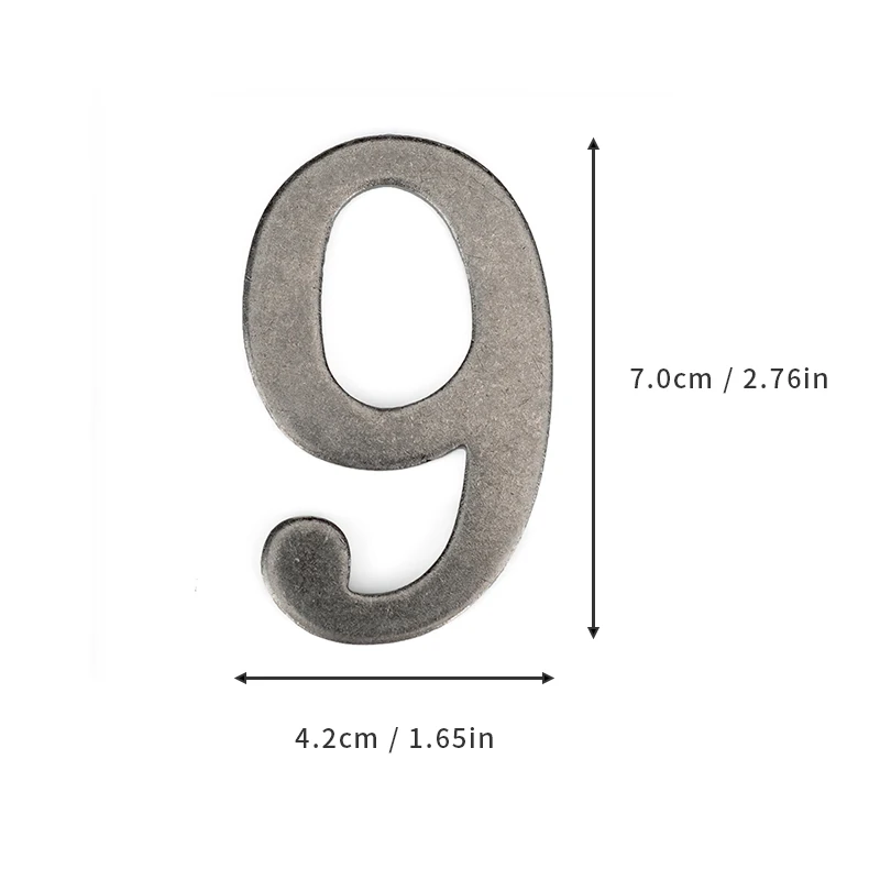 Silberne Metalltürnummer mit Magneten, 7 x 4 cm, Hausnummer, Wohnungstürnummer für Outdoor, Hotel, Zuhause, Briefkastenetikett – Detail 16
