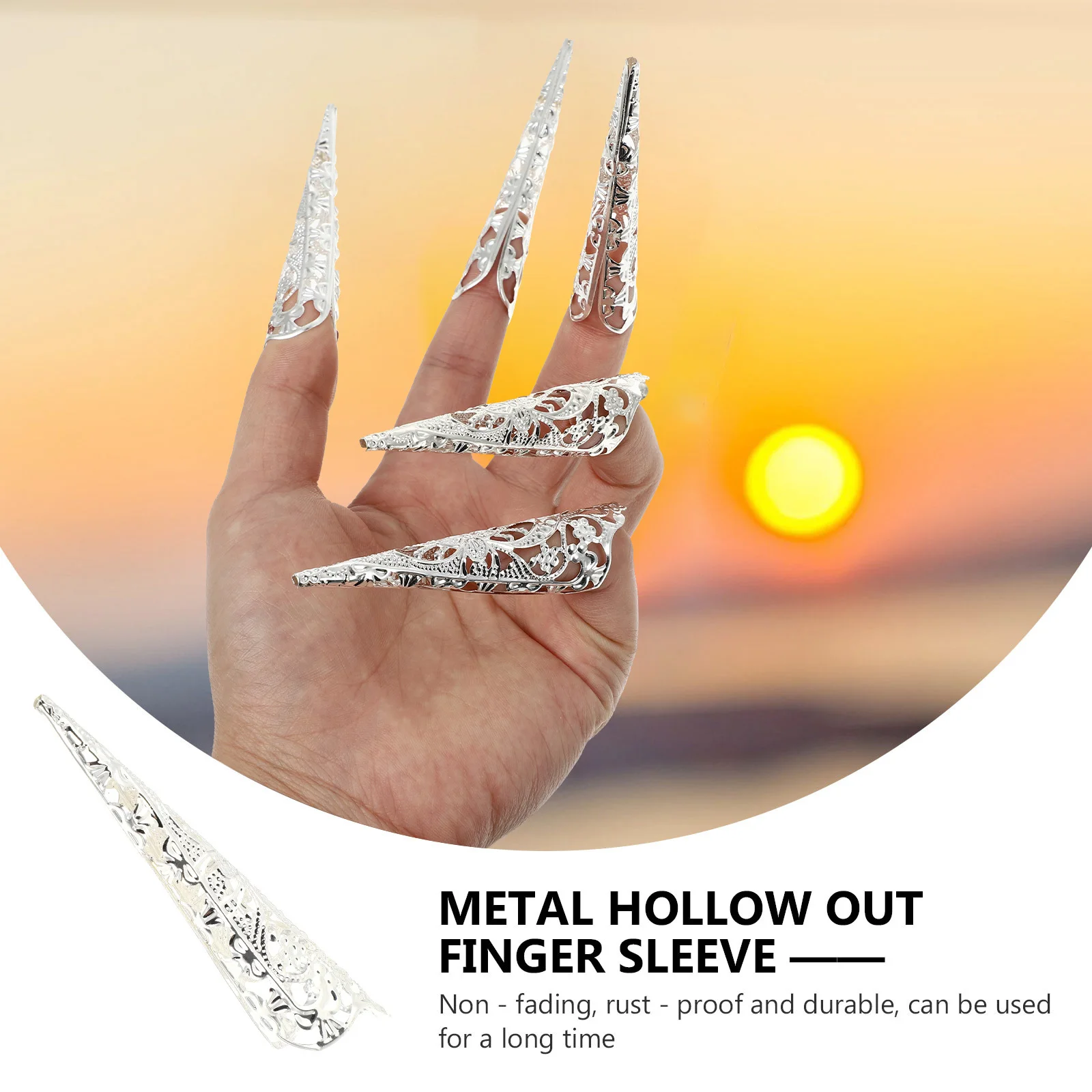 10 قطعة مخالب مجوفة خواتم معدنية أظافر مخلب تأثيري اكسسوارات دائم Longwear مريحة صالح إصبع مخلب #1