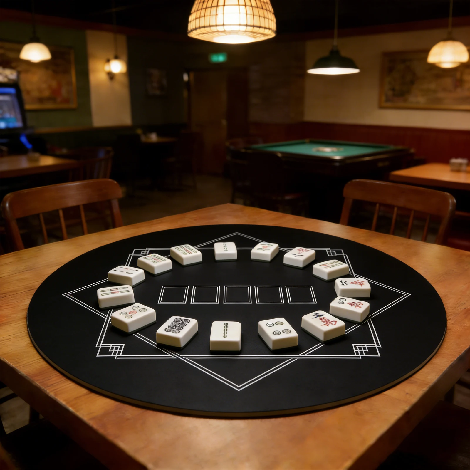 

120x120cm Folding Poker Table Topper Hemmed Edges Professional Casino Mat with Rubber Grip Matting for Tabletop Game Accessories