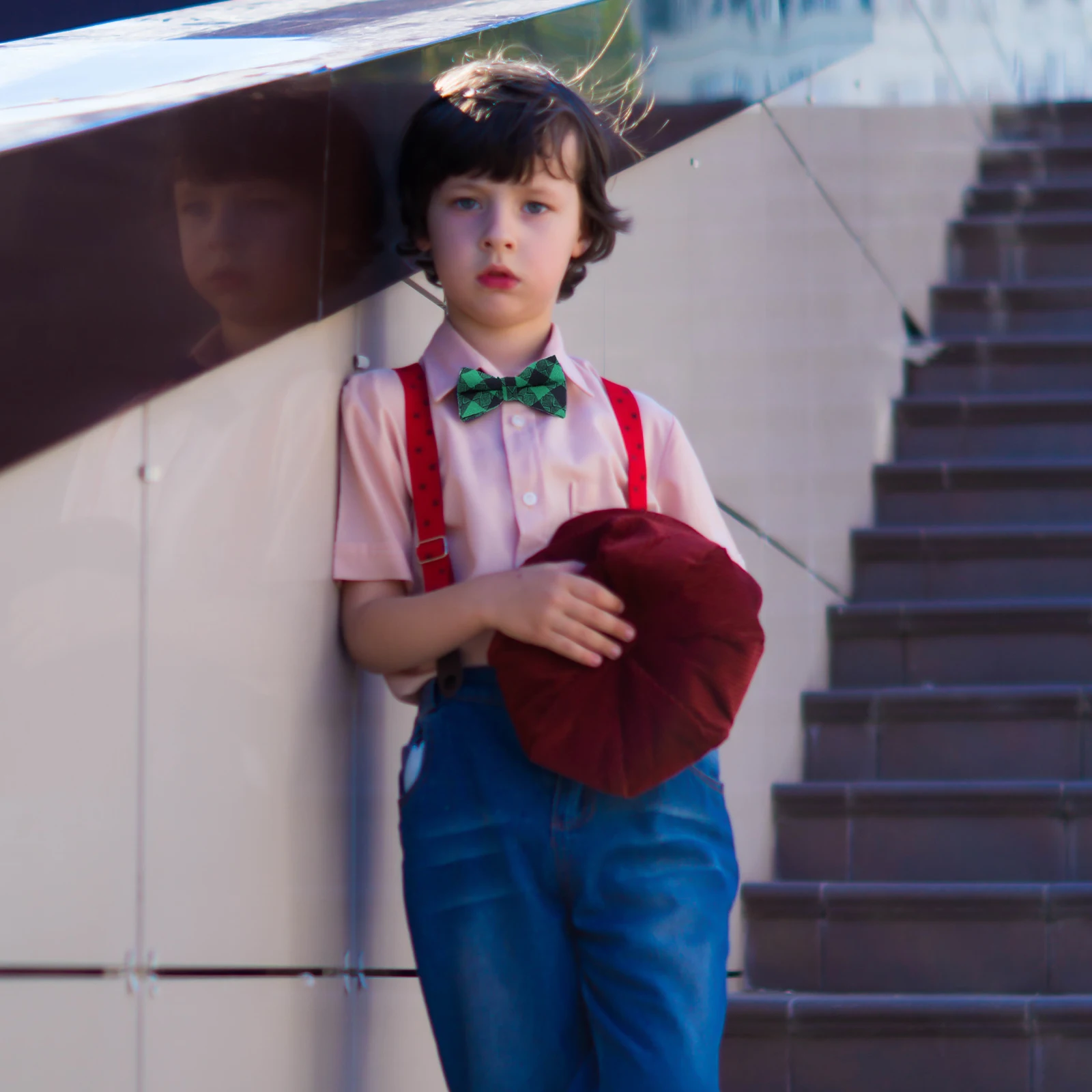 

2pcs Kids Bow Tie Decoration Handmade Bright Party Neckwear Patrick's Day Costume Accessories Durable Polyester for Holiday