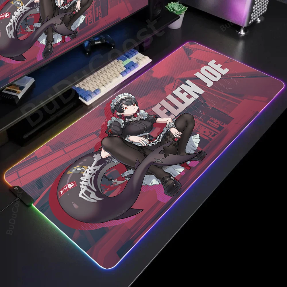 

Zenless Zone Zero Ellen Joe High definition High definition printing New image RGB Mouse Pad Backlight XXL accessory mouse pad