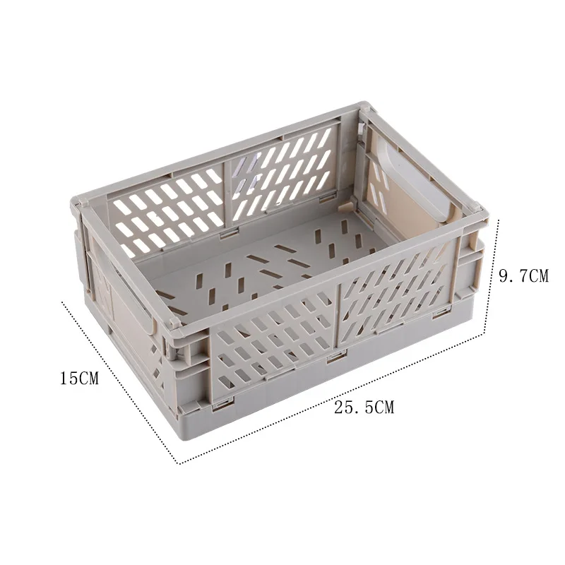 Large folding plastic storage box student stationery folding storage basket cosmetic jewelry toy storage basket portable