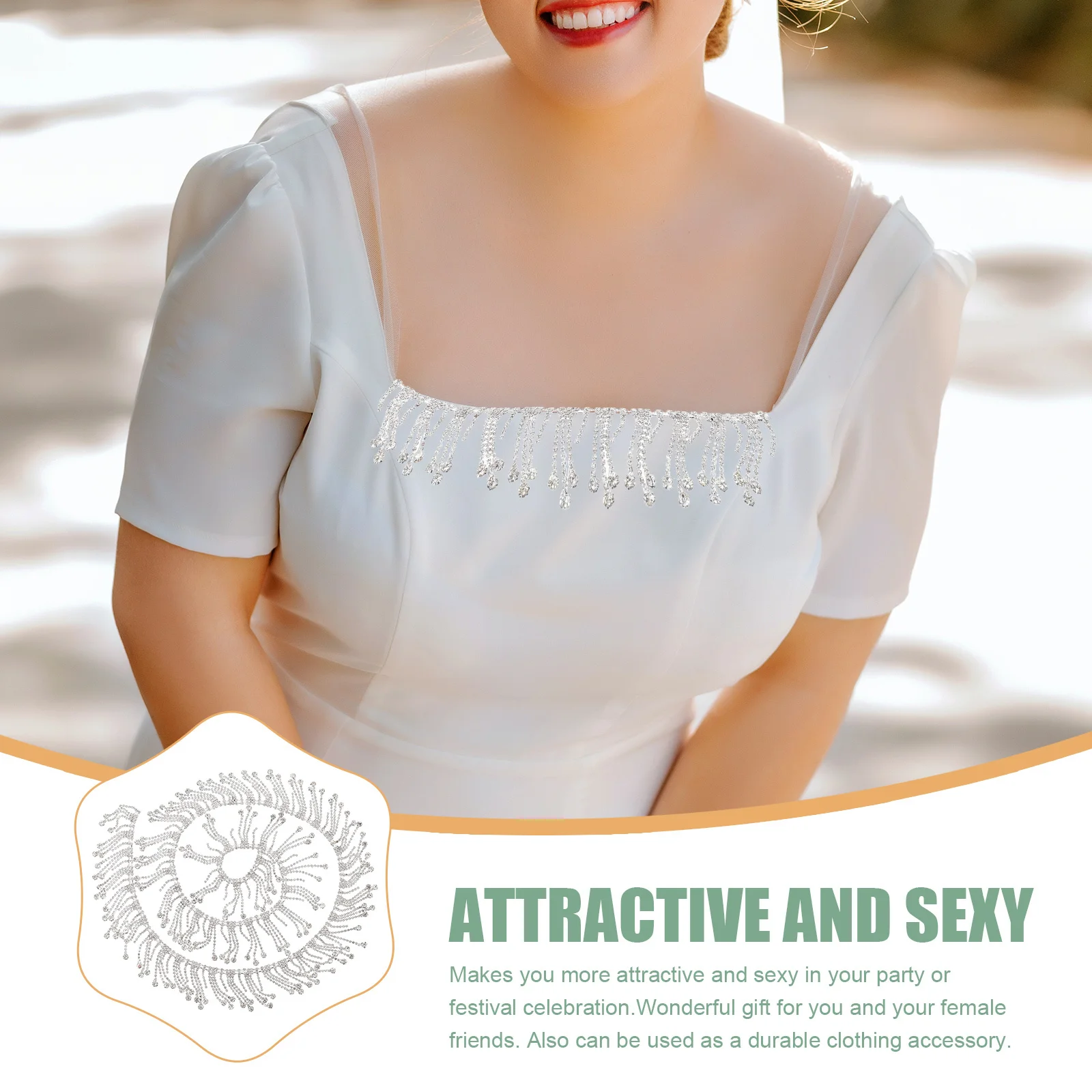 

Rhinestone Tassel Chain Sparkling Clothing Decor Accessories Beach Party Festival Wedding Waist Chain DIY Clothing Accessories