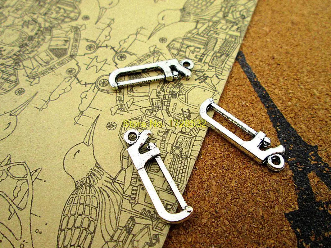 30pcs/lot hack saw Charms, Antique Tibetan silver hack saw Charms pendants 26x7mm